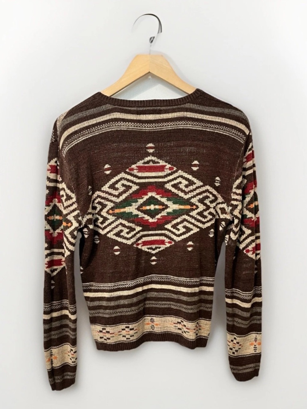 Vintage Ralph Lauren Denim & Supply V-neck Sweater Aztec Southwest Women’s S 90s - Picture 2 of 6